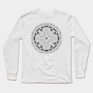 Circle Flower Motif Long Sleeve T-Shirt